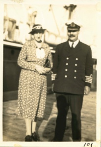 Image: captain of mail boat and his wife